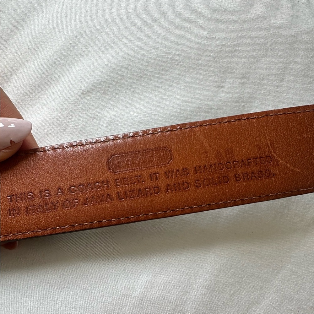 Coach mens leather belt size 38 genuine lizard leather - Picture 7 of 8